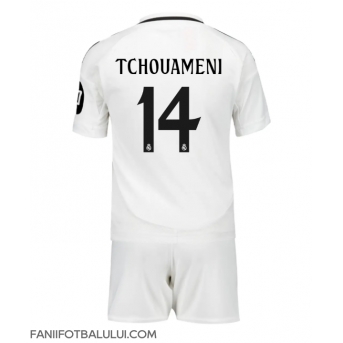 Real Madrid Aurelien Tchouameni #14 Echipament de Fotbal Replică 2024-25 Copii Acasa (+ Șorturi)